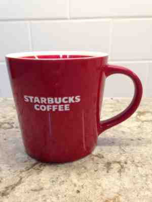 Starbucks 2010 Red & White Red Stripe New Bone China Coffee Mug 18 Oz. - Sold on eBay Feb, 12th 2019 for $7.50