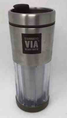 Starbucks VIA Ready Brew Stainless Steel Storage Tumbler Travel Cup 10 Oz 2009 - Sold on eBay Feb, 12th 2019 for $9.73