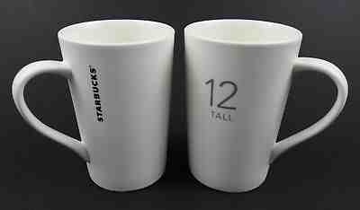 starbucks coffee mug cup white matte 12 tall 2011  *  set of 2 - Sold on eBay Feb, 13th 2019 for $15.00