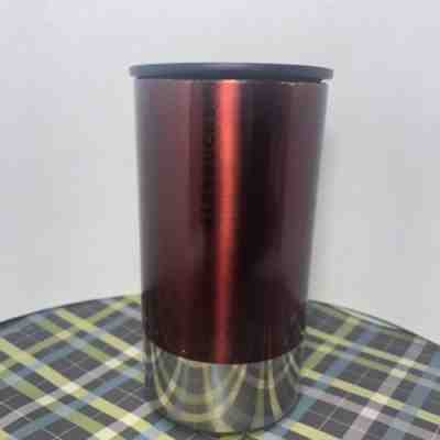 Starbucks Silver And Berry Red Stainless Steel Desk/cup 8oz 2012 - Sold on eBay Feb, 6th 2019 for $7.00