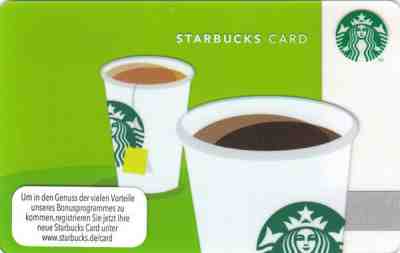 GERMANY STARBUCKS COFFEE "COFFEE OR TEA" ©2012 Original Gift Card  - Sold on eBay Feb, 6th 2019 for $4.99