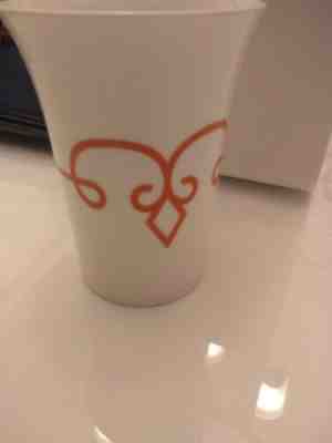 2014 Starbucks White Rust Filigree Design 11oz Coffee Cup Mug 4 5/8" Tall - Sold on eBay Feb, 13th 2019 for $3.50