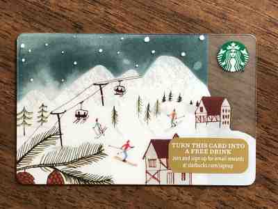 Starbucks Gift Card 2015 Sky Lift Mountain Snow Winter Sports Holiday No $ Value - Sold on eBay Feb, 10th 2019 for $3.99