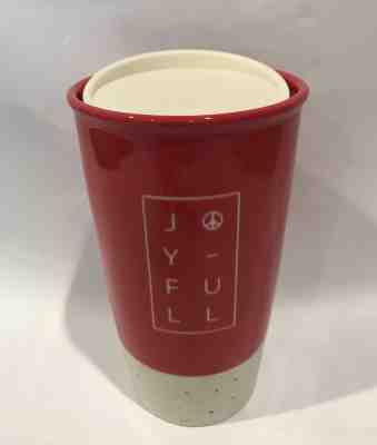 Starbucks 2017 Red JOYFUL Travel Mug Coffee Tumbler With Lid Holiday Christmas - Sold on eBay Feb, 14th 2019 for $24.99