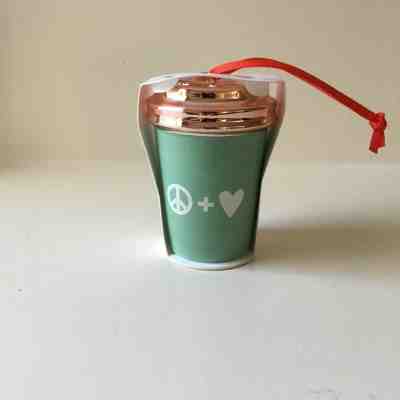 NEW Starbucks 2017 Peace + Love To Go Cup Ceramic Holiday Ornament - NWT - Sold on eBay Feb, 14th 2019 for $5.25