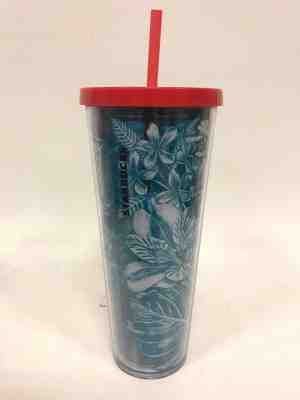 *Starbucks* 2017 Venti Cold Cup Teal Tropical Plants/Flowers 24 oz *Free Shippin - Sold on eBay Feb, 10th 2019 for $25.00