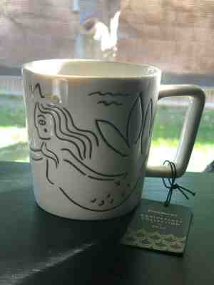 Starbucks Coffee Mug White Mermaid New Anniversary Collection 12 oz Siren 2017 - Sold on eBay Feb, 10th 2019 for $8.00