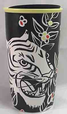 New Starbucks Fall 2018 White Tiger Travel Mug - Ceramic 12oz Double Wall & Lid - Sold on eBay Feb, 14th 2019 for $19.00