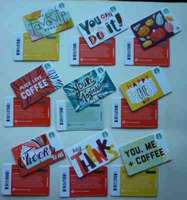 STARBUCKS 2018 SET OF 9 RECYCLABLE CARDS W/ DIAMOND ON BACK  #6157 MINT NO VALUE - Sold on eBay Feb, 14th 2019 for $9.99