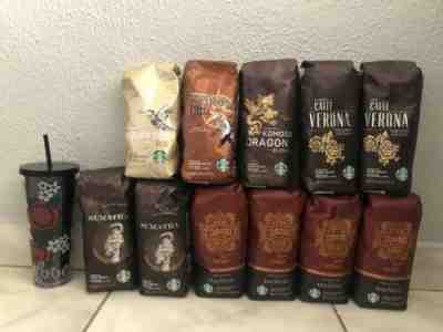 11 Starbucks 2018 Blends Whole bean Coffee bags + 2019 LE Valentines Day Cup - Sold on eBay Feb, 13th 2019 for $90.00