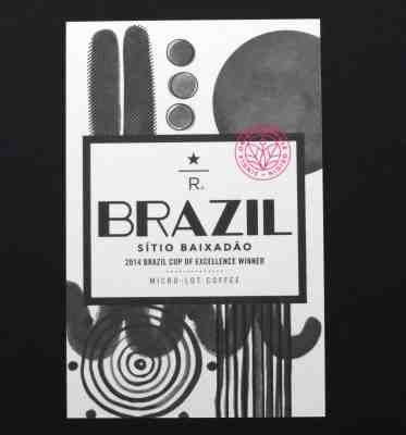 Rare- early 2014 Starbucks Reserve BRAZIL BAIXADAO Coffee Taster Card Micro Lot! - Sold on eBay Feb, 2nd 2019 for $39.95