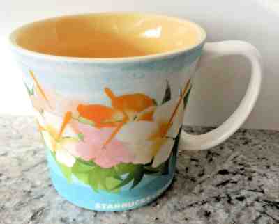 Starbucks 16 oz. Hawaii Coffee Mug Cup Lei 2010 Bone China Hibiscus Floral  - Sold on eBay Feb, 7th 2019 for $19.95