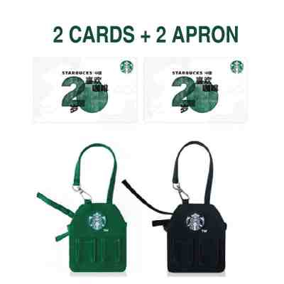 ?2 CARDS+2 APRON?2019 Starbucks China 20th Anniversary SR Kits Card Set - Sold on eBay Feb, 7th 2019 for $28.98