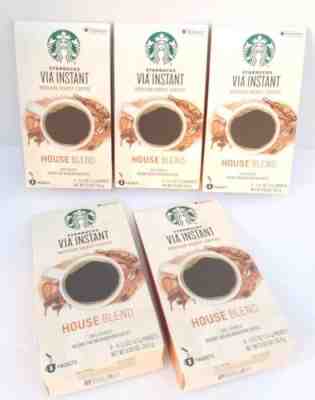 40 Starbucks House Blend Medium Roast VIA INSTANT Coffee Packets 5 Box Exp 6/19  - Sold on eBay Feb, 10th 2019 for $30.95