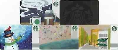 CYPRUS  Starbucks Set 5 cards " BLACK SIREN - AROMA - SNOWMAN - STORE - BEACH "  - Sold on eBay Feb, 6th 2019 for $8.45