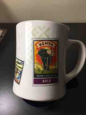 STARBUCKS 2002 Barista 16 OZ Ceramic Coffee Mug Cup Kenya Ethiopia Viennese Rare - Sold on eBay Jan, 2nd 2019 for $7.30
