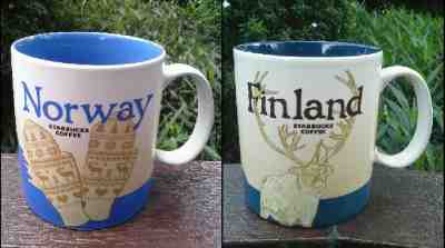 2 Original Starbucks City Mugs 16 oz NORWAY & Finland Series 2016 DISCONTINUED - Sold on eBay Jan, 14th 2019 for $60.00