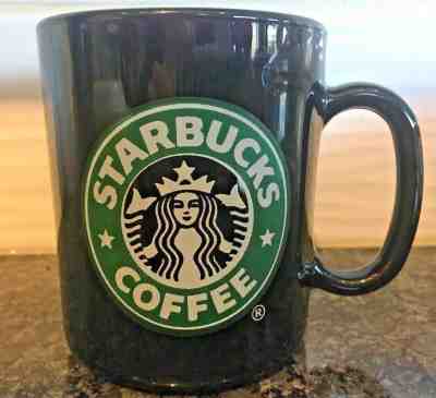 Starbucks Black Glass Coffee Mug Split Tail Mermaid Old Logo RARE Made In France - Sold on eBay Feb, 13th 2019 for $10.00