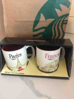 Starbucks Demitasse SET OF 2 MINI MUGS 3 fl oz PARIS and  FRANCE - Sold on eBay Feb, 2nd 2019 for $27.98