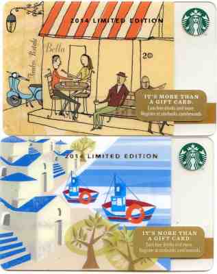 2 STARBUCKS RETIRED VESPA SCOOTER & GREECE GIFT CARD - Sold on eBay Jan, 31st 2019 for $4.49