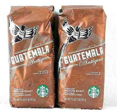 2 Bags Starbucks Guatemala Antigua  "Whole Bean" Coffee Medium Roast  16oz each - Sold on eBay Feb, 13th 2019 for $9.99