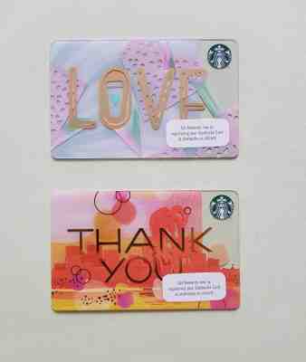 Starbucks Card Indonesia 2019 - Thank You and Love set of 2 cards - Sold on eBay Feb, 1st 2019 for $18.88