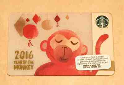 2016 Starbucks Card Ireland New Year Of The Monkey #6115 - Sold on eBay Jan, 27th 2019 for $9.99