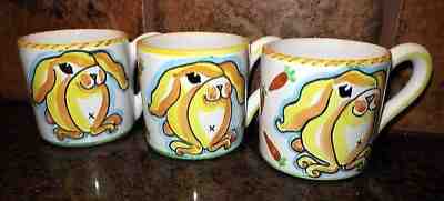 3 Set Starbucks Coffee Bunny Espresso Cup Rabbit Mug Sberna Deruta Italy Small - Sold on eBay Feb, 9th 2019 for $10.00