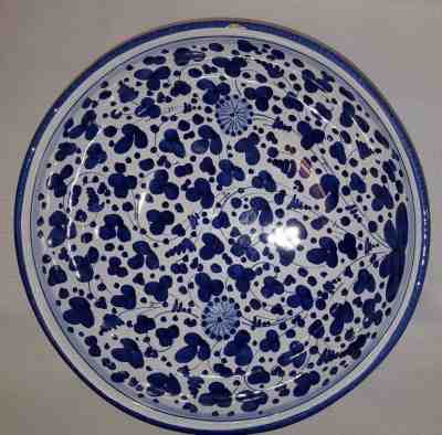 Starbucks Arabesco Large 12" Round Floral Bowl Italy 2003 Blue & White - Sold on eBay Feb, 3rd 2019 for $16.20