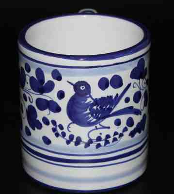 Beautiful Starbucks Coffee Mug Hand Painted Sambuco Italy Blue Floral Bird Motif - Sold on eBay Jan, 31st 2019 for $3.00