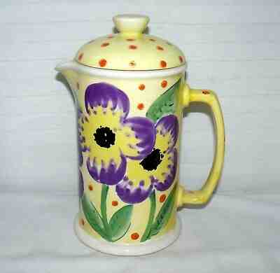 STARBUCKS BELLINI 40 OZ CIAO ITALYA HAND PAINTED CERAMIC PITCHER COLD ONLY 10" - Sold on eBay Jan, 31st 2019 for $17.00