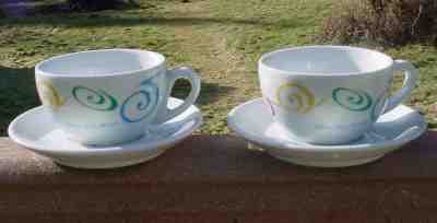 Ipa Italy D. Reinhart Starbucks Cappuccino Coffee Cups with Saucers ~ Set of 2 - Sold on eBay Jan, 25th 2019 for $24.99
