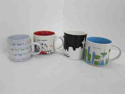 4x Starbucks Mugs Seattle New Jersey - Sold on eBay Feb, 2nd 2019 for $15.00