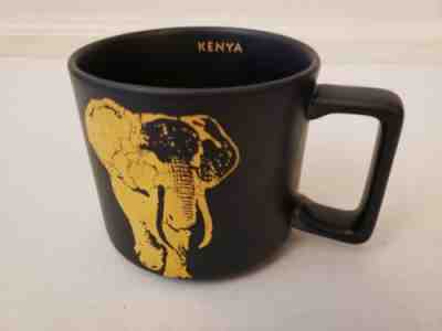 Starbucks Kenya Mug Gold Elephant Black Matte Finish Africa Coffee Cup 14 oz EUC - Sold on eBay Jan, 21st 2019 for $7.00