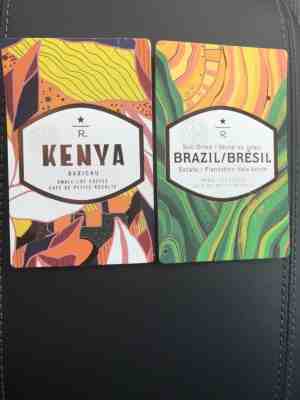 Starbucks Reserve taster card tasting Canada Kenya Brazil - Sold on eBay Jan, 6th 2019 for $9.50