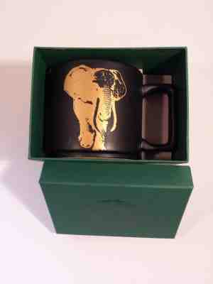 New Starbucks Kenya Elephant Mug Black and Gold with Box 2016 - 14 fl oz - Sold on eBay Jan, 4th 2019 for $10.95