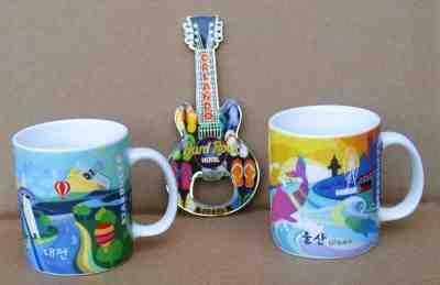 STARBUCKS COFFEE SOUTH KOREA SET OF TWO 3 oz DEMI ARTSY CUPS NEW WITH SKU - Sold on eBay Jan, 16th 2019 for $75.00