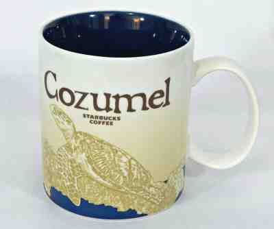 STARBUCKS Global Icon COZUMEL MEXICO City Coffee Mug Sea Turtle/Cozumel Bay 16oz - Sold on eBay Feb, 9th 2019 for $17.50