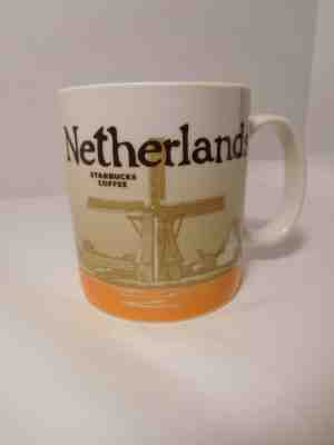 Starbucks Mug Netherlands Orange and White Collector Series 16 Fl. Oz. 2011 - Sold on eBay Feb, 12th 2019 for $19.95