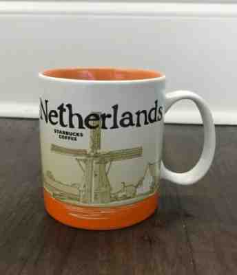 Starbucks Coffee Mug Cup 2014 Global Icon Series Netherlands Orange Windmill - Sold on eBay Feb, 1st 2019 for $24.00