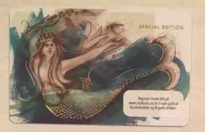 Starbucks 2015 NORWAY Mermaid In Motion Card RARE - Sold on eBay Jan, 1st 2019 for $4.24