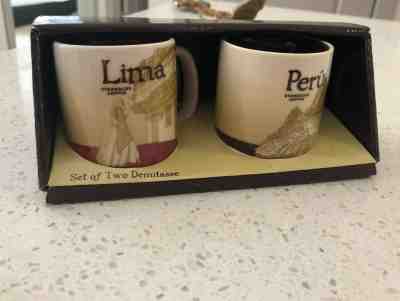 Lima Peru Starbucks Demitasse espresso mini mugs brand new collectibles 3oz - Sold on eBay Feb, 10th 2019 for $39.00