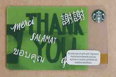 PERU south america STARBUCKS gift card RARE 2018 NEW THANK YOU LANGUAGE salamat - Sold on eBay Feb, 7th 2019 for $8.00