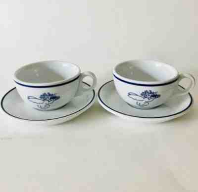 Starbucks 1994 Blue Cherub Angel Espresso 2 Cups w/Saucers Poland FREE SHIPPING - Sold on eBay Jan, 20th 2019 for $21.95
