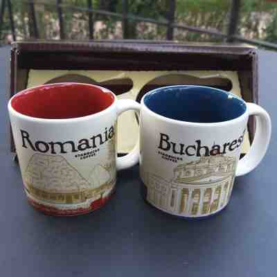2 Demitasse Starbucks City Mugs 3 oz ROMANIA & BUCHAREST With Original Package - Sold on eBay Feb, 10th 2019 for $34.00
