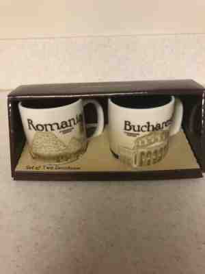 Romania And Bucharest Starbucks Set Of Two Demitasse 3 Oz - Sold on eBay Feb, 3rd 2019 for $35.00