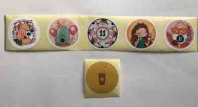 6 Starbucks Coffee Various Vinyl Stickers Russia Jubilee edition 2018 - Sold on eBay Feb, 5th 2019 for $4.50