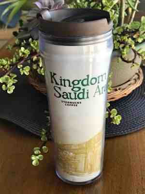 Starbucks Rare Travel Foreign Country Coffee Mug  w Lid Kingdom Of Saudi Arabia - Sold on eBay Feb, 8th 2019 for $31.00