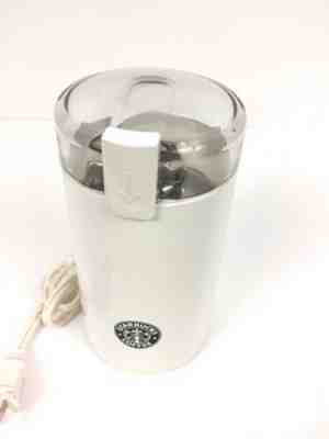 Starbucks White Coffee Bean Grinder Green Logo Home Kitchen Vintage Tested WORKS - Sold on eBay Dec, 30th 2018 for $21.00