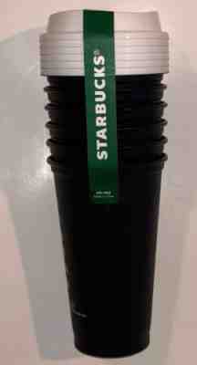 Starbucks Reusable To-Go Cups 6 Travel 16 Ounce black logo gift - Sold on eBay Feb, 10th 2019 for $13.50